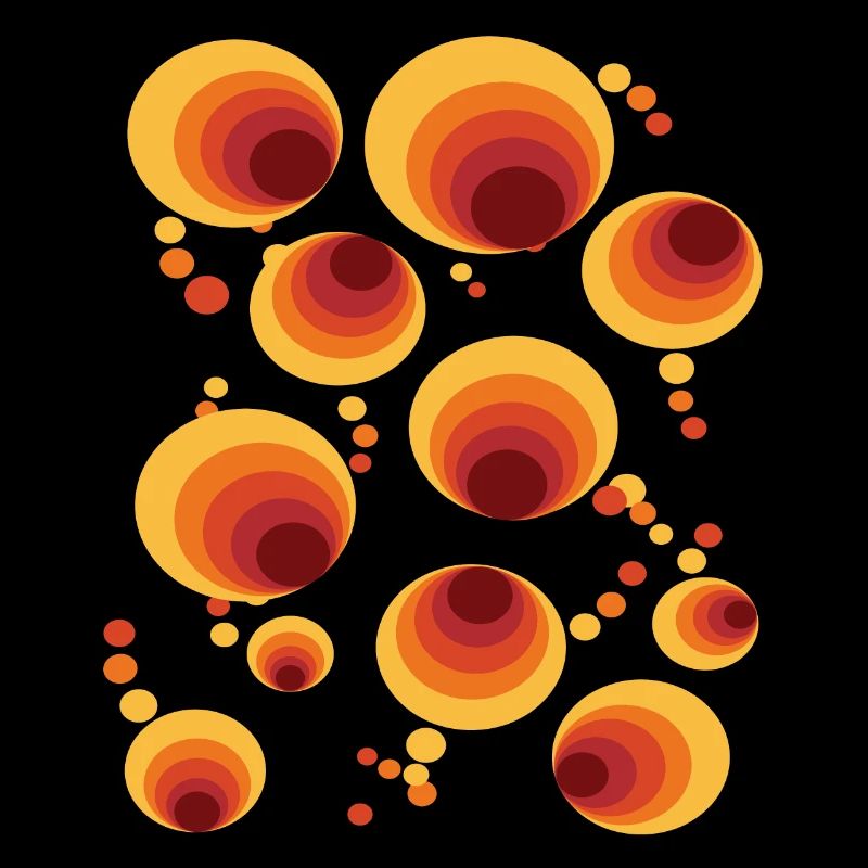 Vintage 50s 60s 70s Retro Circle Pattern Nostalgia