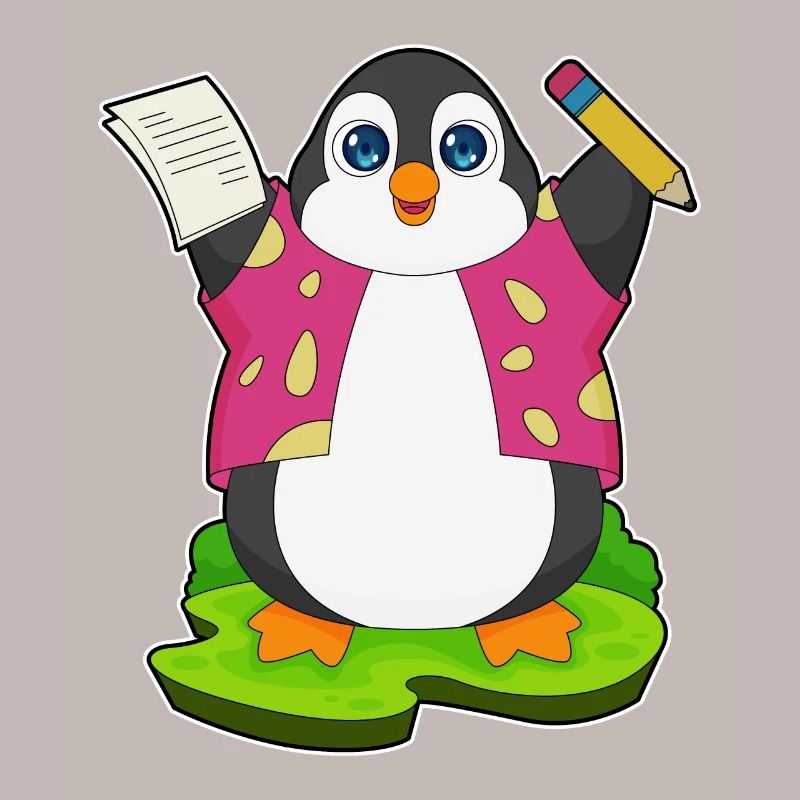 École de papier crayon pingouin