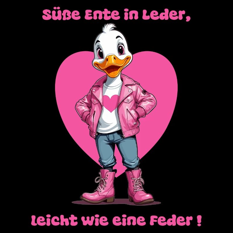 Cute duck in leather