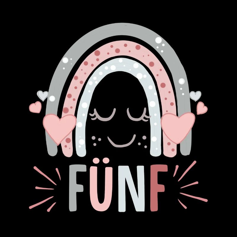 Kinder 5. Geburtstag süßes Regenbogen Mädchen 5 Ja