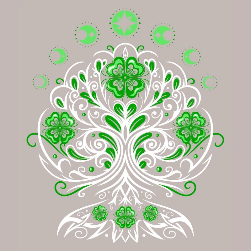 St Patricks Day Lebensbaum mit Mondphasen