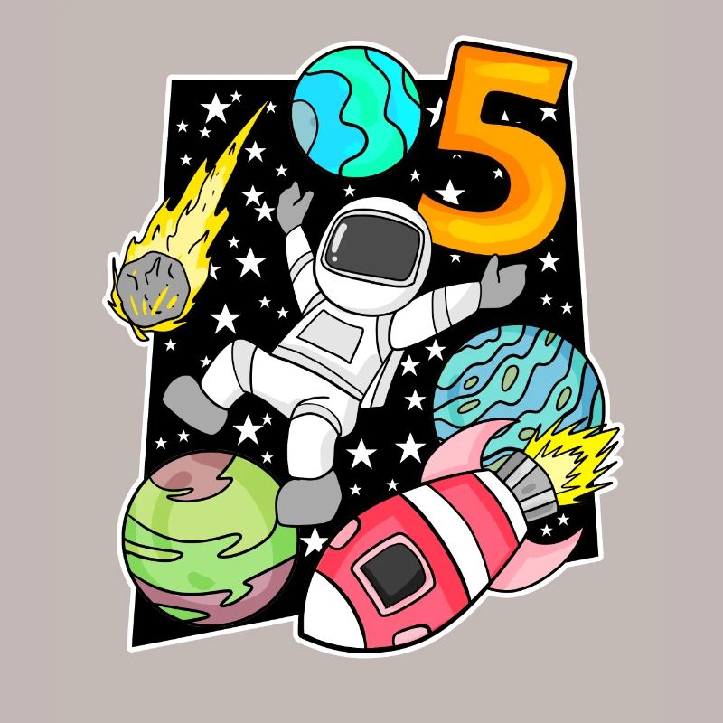 5th Birthday Boy Astronaut Rocket