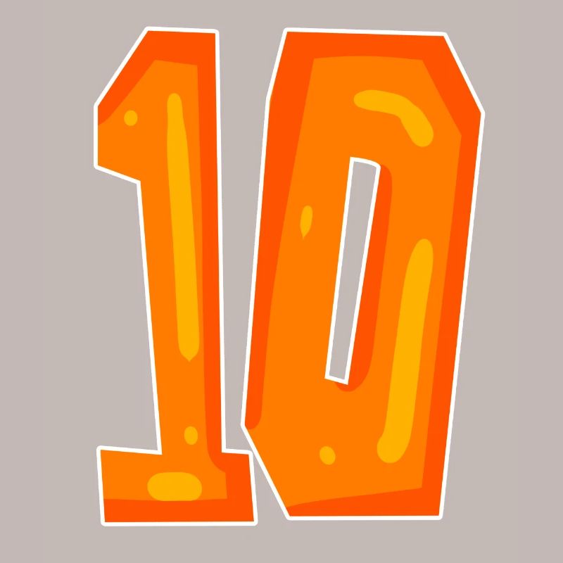 Dix 10 Numéro Orange