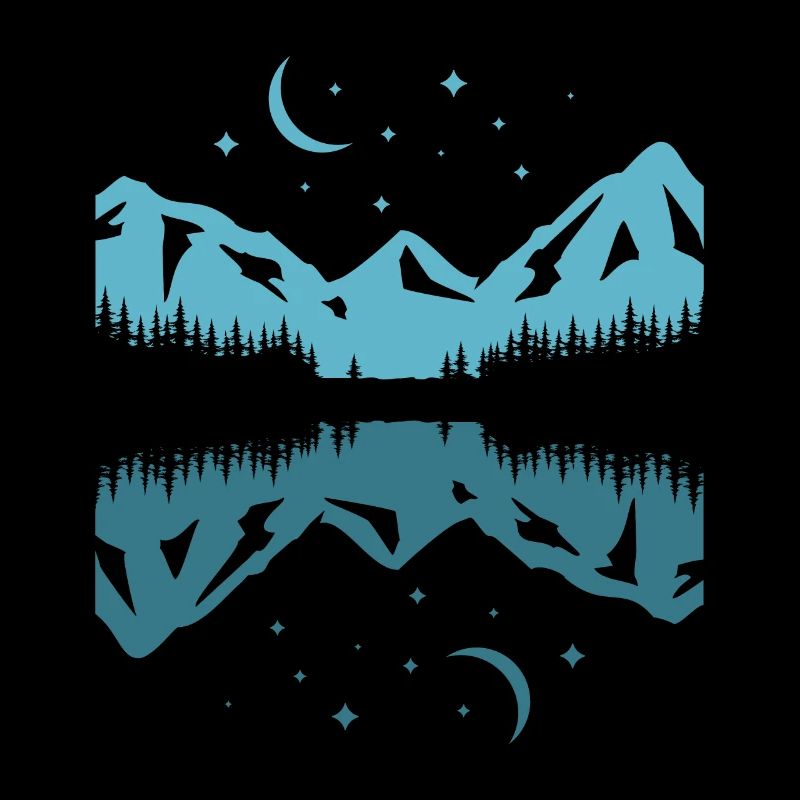 Reflet de la montagne au clair de lune