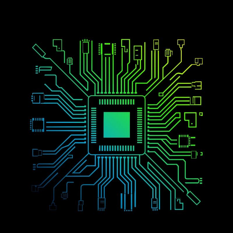 Colorful Computer Circuit Board Tech Electronic