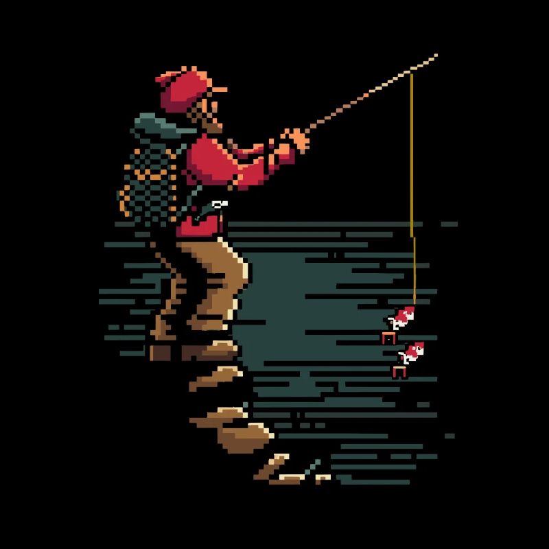 Graphique pixel de pêche