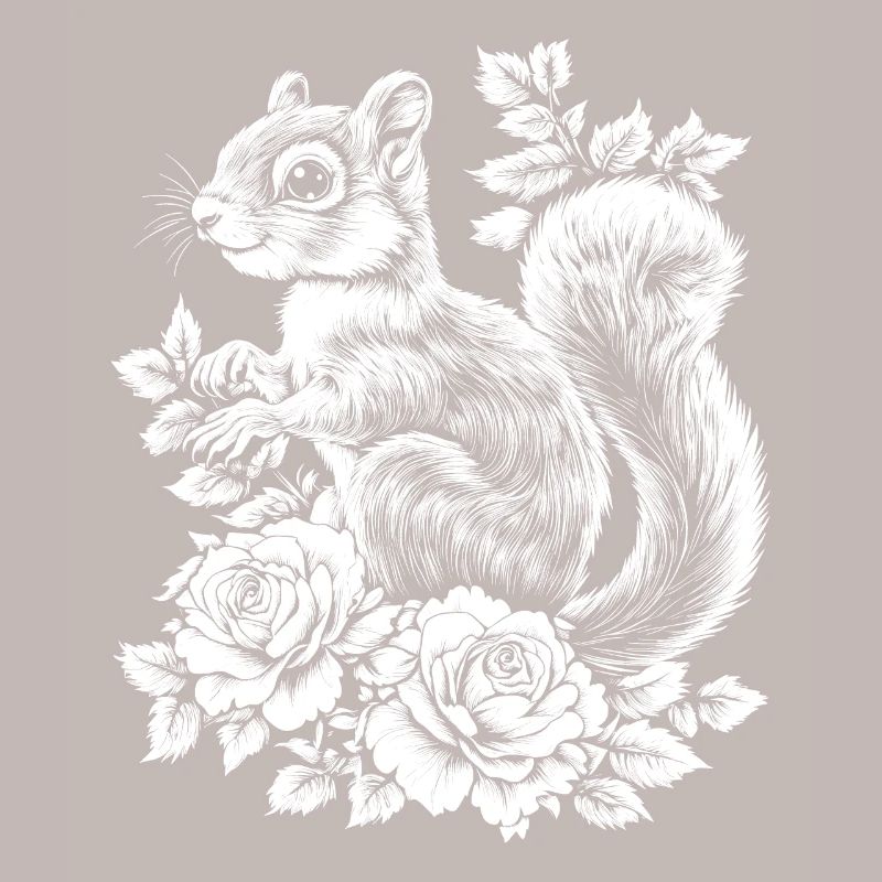 Hörnchen Rose Blumen Ästhetik Eichhörnchen