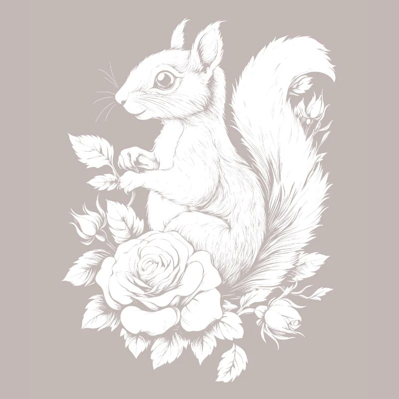 Eichhörnchen Blumen Rose Ästhetik Hörnchen