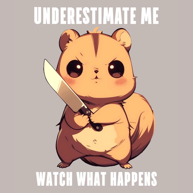 Eichhörnchen mit Messer Anime Kawaii Geschenk