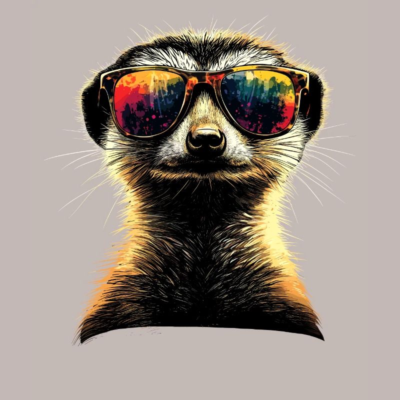 Erdmännchen Sonnenbrille Bunt Süßes Erdmännchen