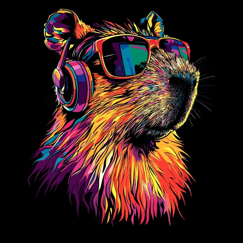 Lunettes de soleil Capybara Coloré Popart Capybara