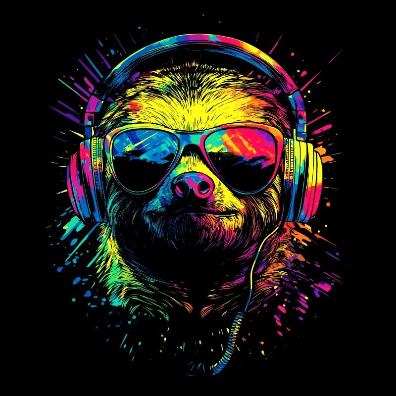 Sloth Colorful Colors Pop Art Lazy Sloths