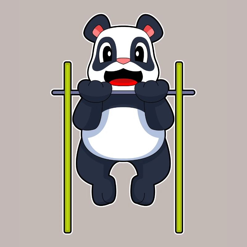 Panda Bodybuilder Pull-ups Bodybuilding