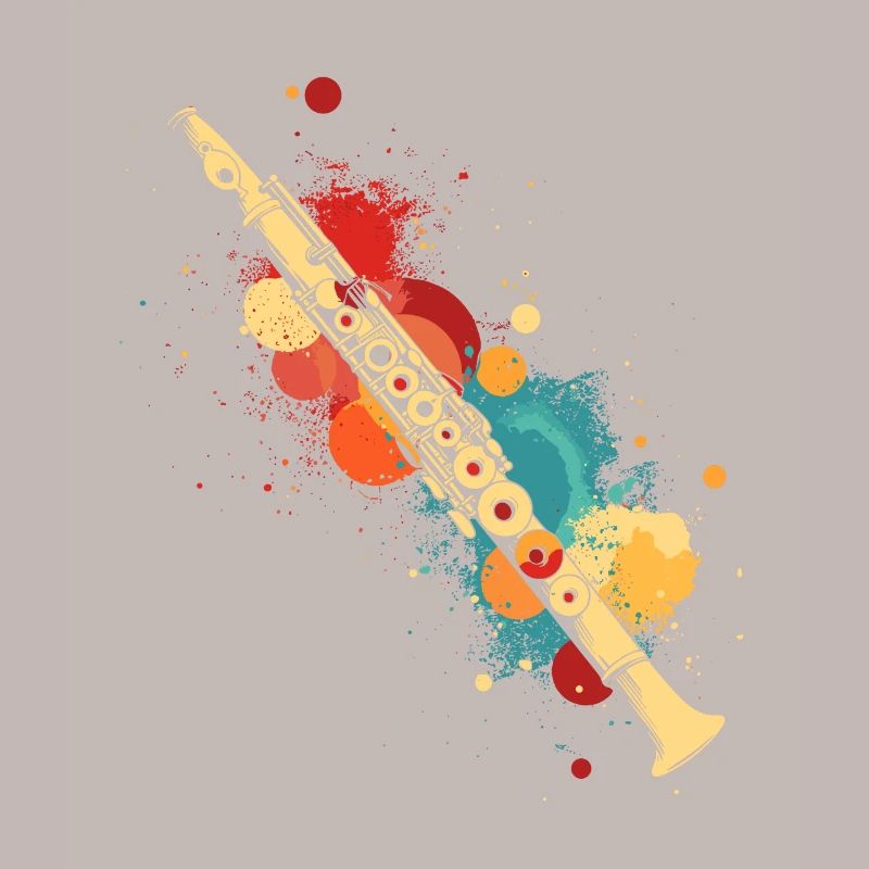 Flûte éclaboussée de couleur