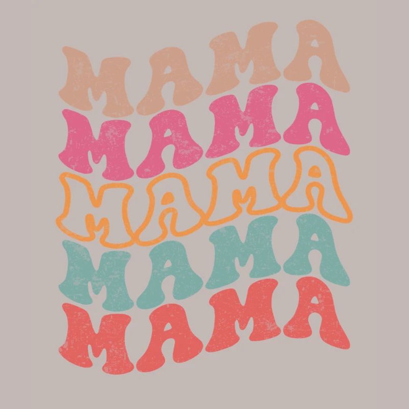Retro Groovy Mama Text Pattern