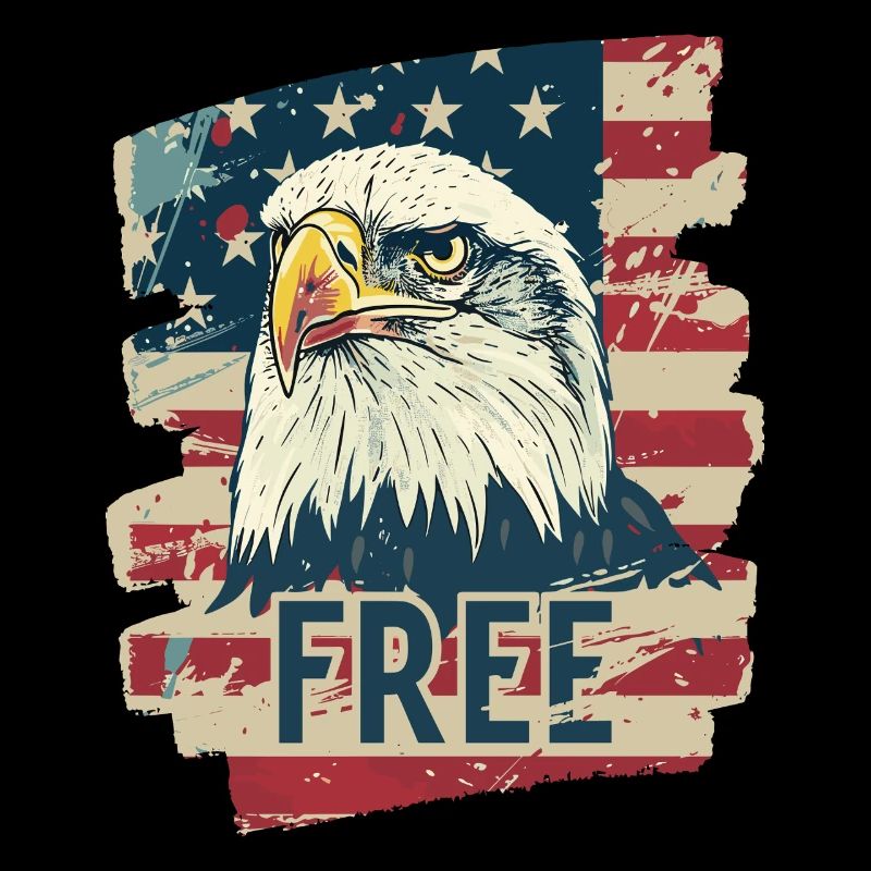 American flag with eagle