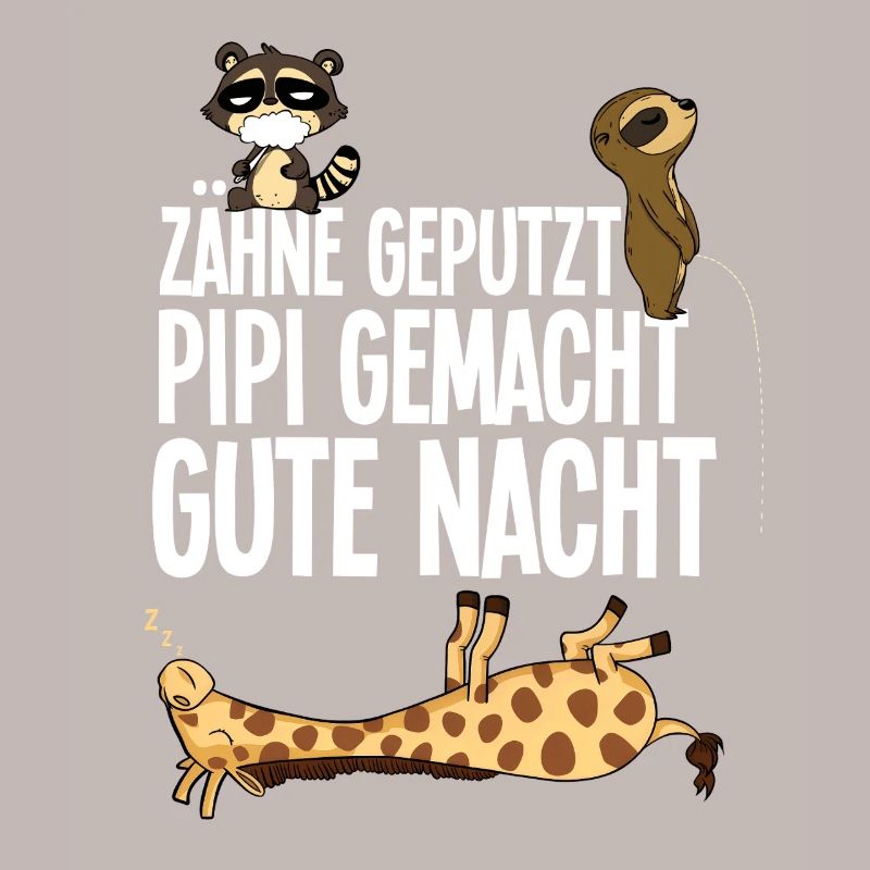 raccoon sloth giraffe teeth brushed good night