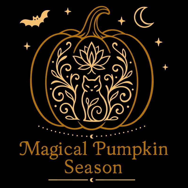 Magical Pumpkin - Cat & Fall Witchy Design