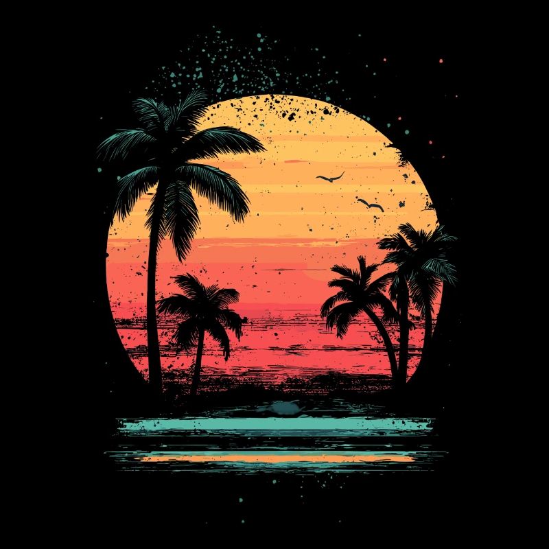 Palm Tree Sunset Summer Sun