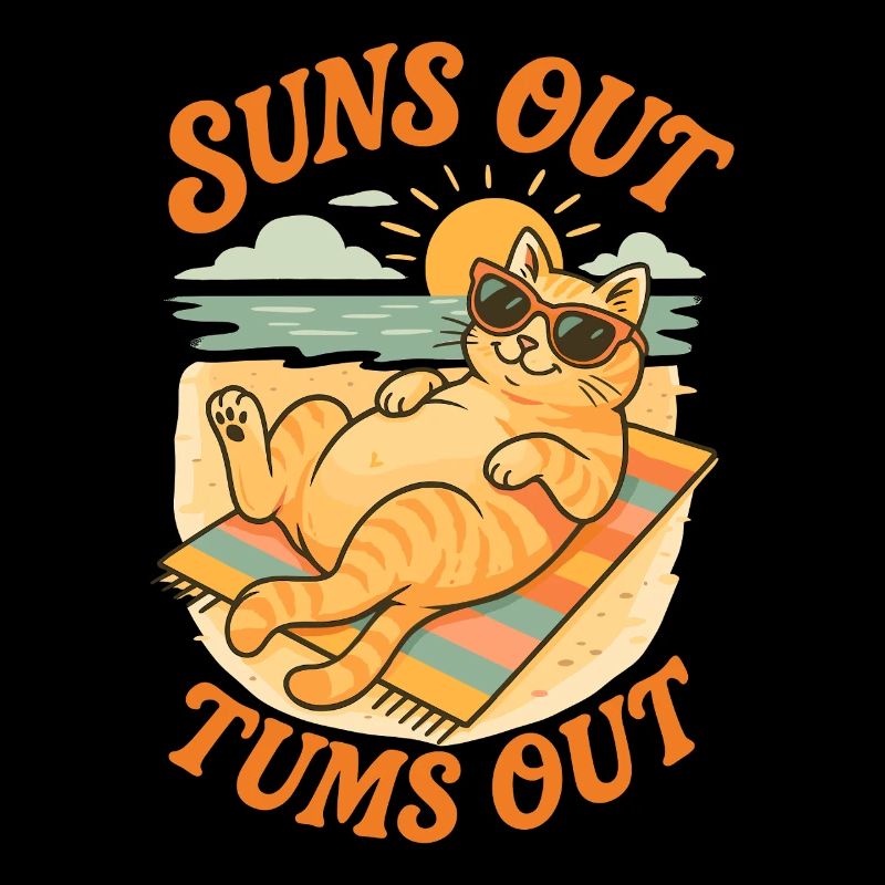 Sonne raus, Bauch raus Katze Design