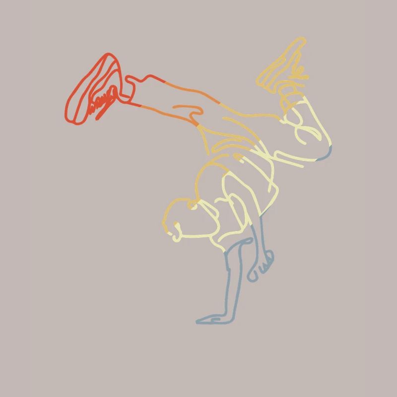 Vintage Breakdancing Boy Sketch