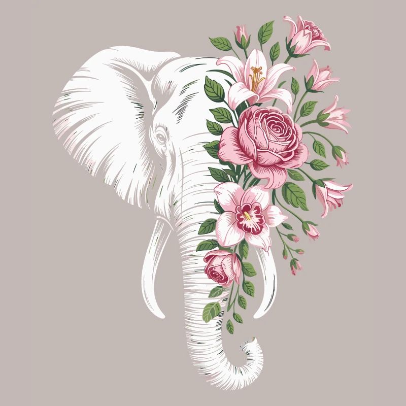 Éléphant fleuri