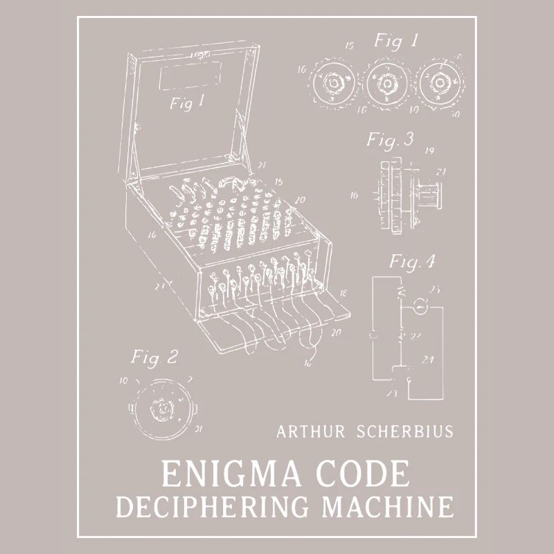Enigma-Code-Entschlüsselungsmaschine, Illustration