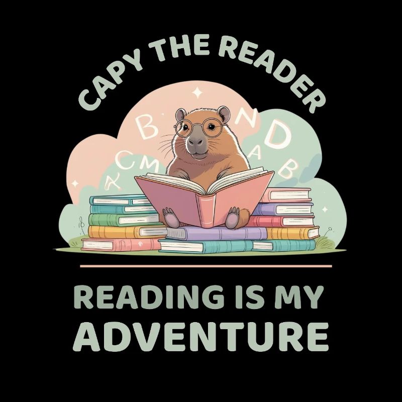 Capybara while reading - Reading adventure