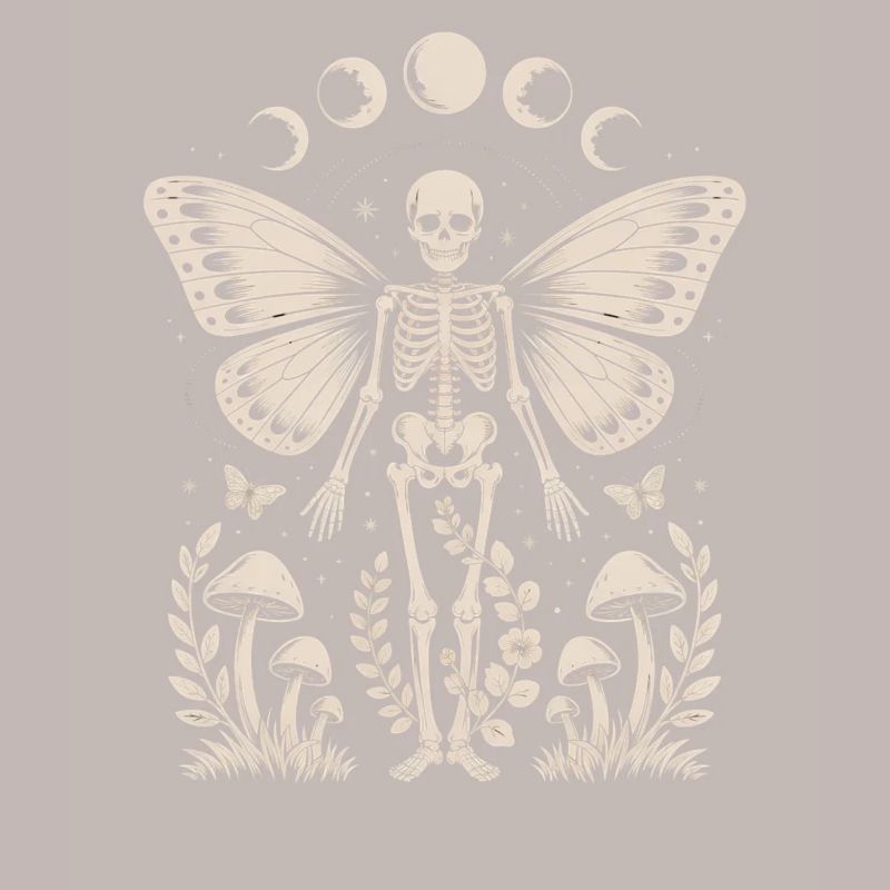 Gothic Skelett Fee mit Mondphasen