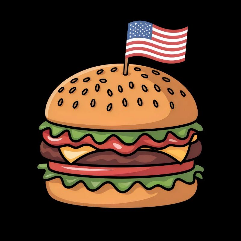 Cheeseburger Patriotic Independence Day 4th of