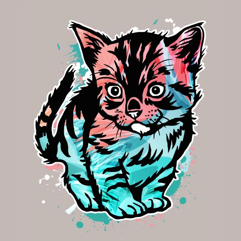 Chat coloré
