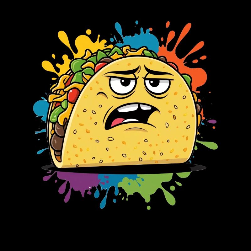 Elegant taco graphic with expression