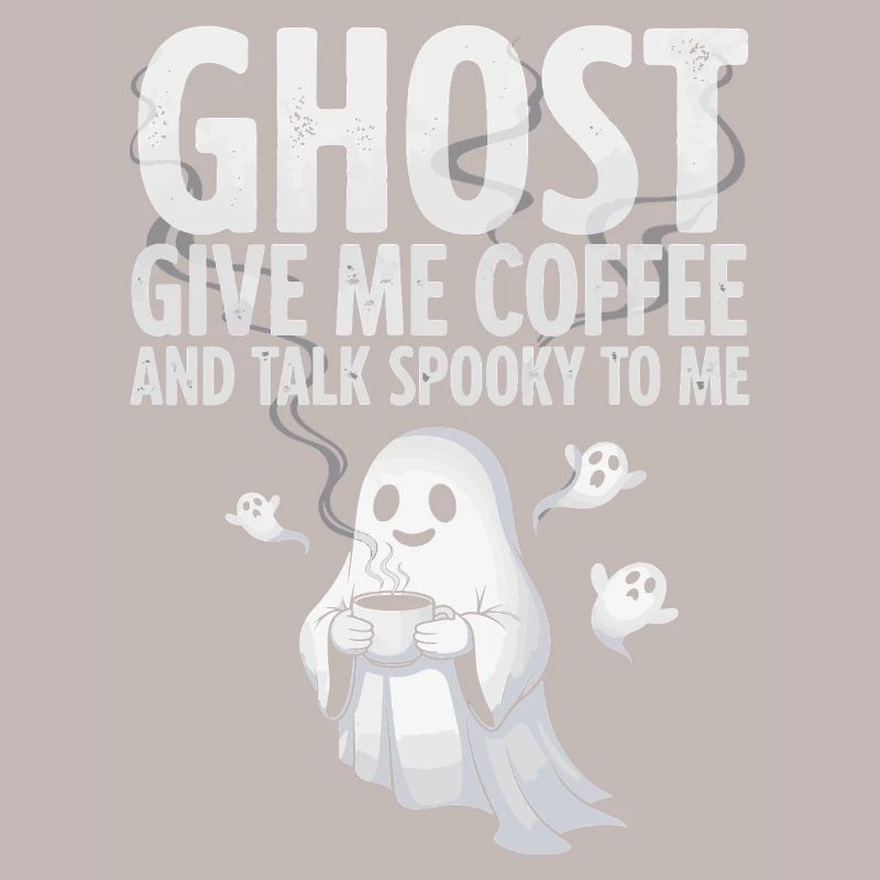Spooky Coffee Ghost Illustration