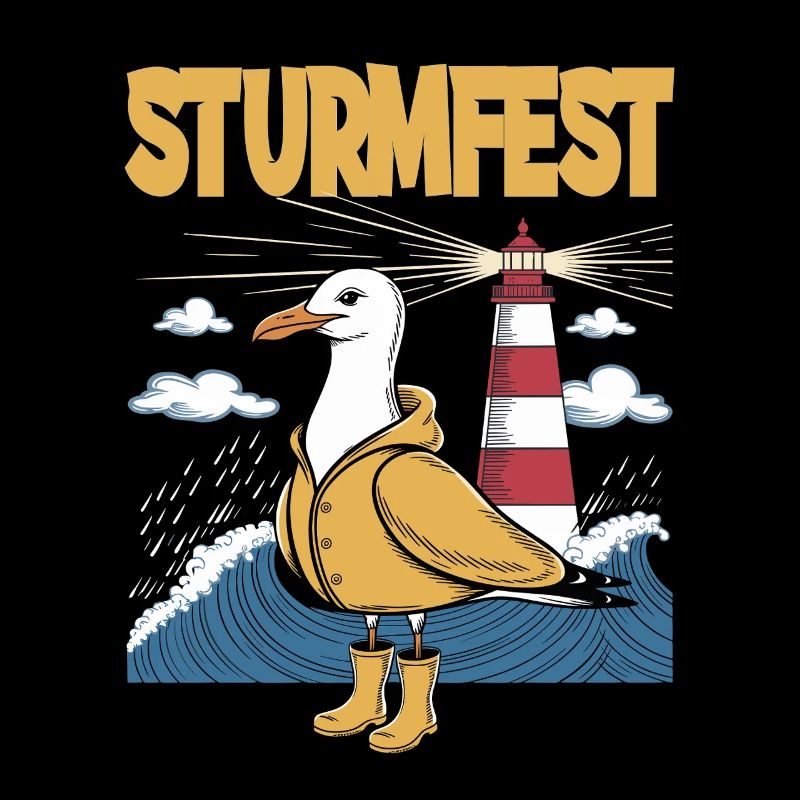 Mélodie de phare avec mouette