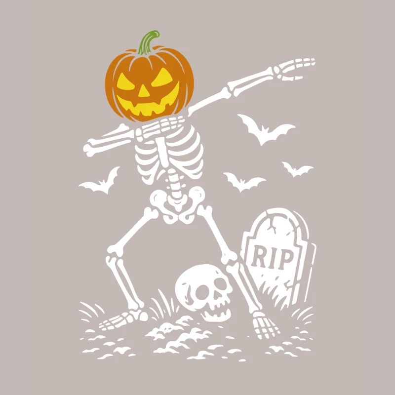 Halloween Dab Dance Skeleton - Dabbing Pumpkin - RIP