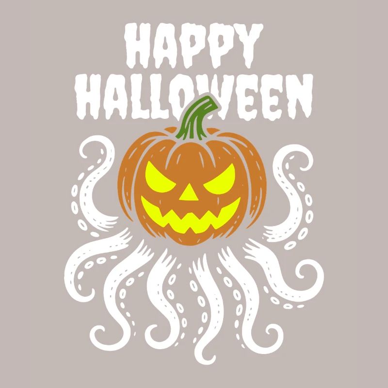 Happy Halloween - Octopus Pumpkin with Tentacles