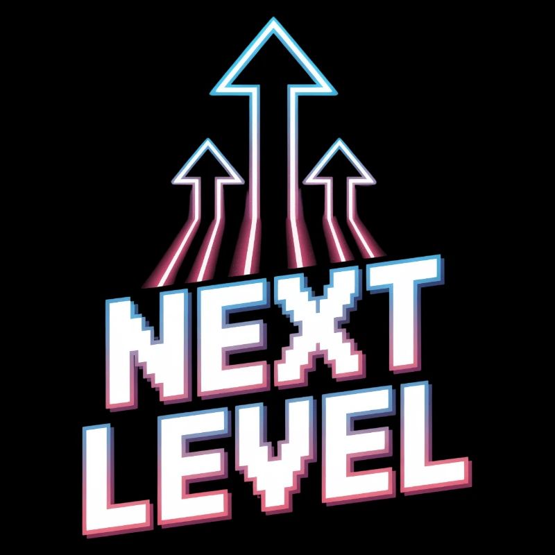 Next Level Gamer Pixel Retro Aufstieg Pfeile