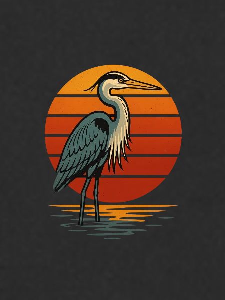 Heron at sunset