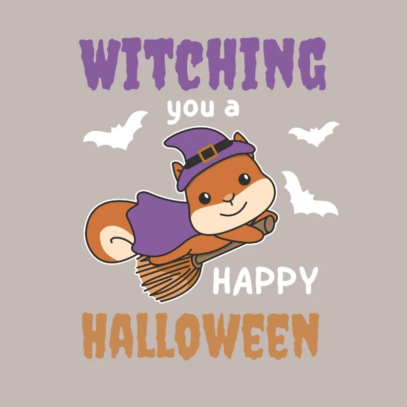 Squirrel Witch Witching you a Happy Halloween