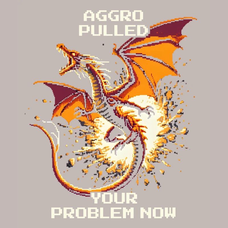 Aggro gezogen – dein Problem | Drache Pixel Art
