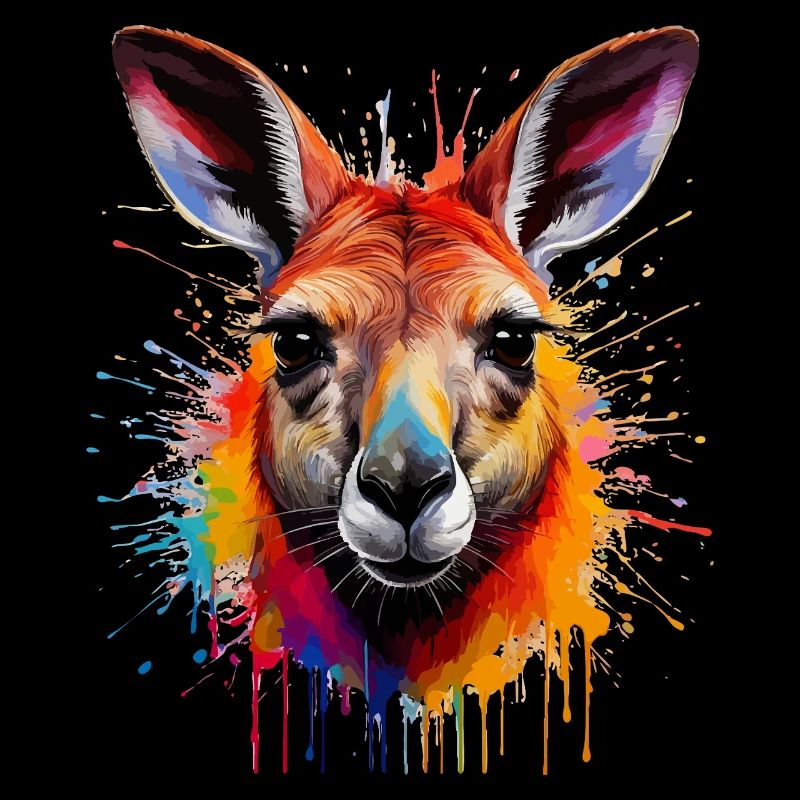 Portrait d’explosion de couleur kangourou