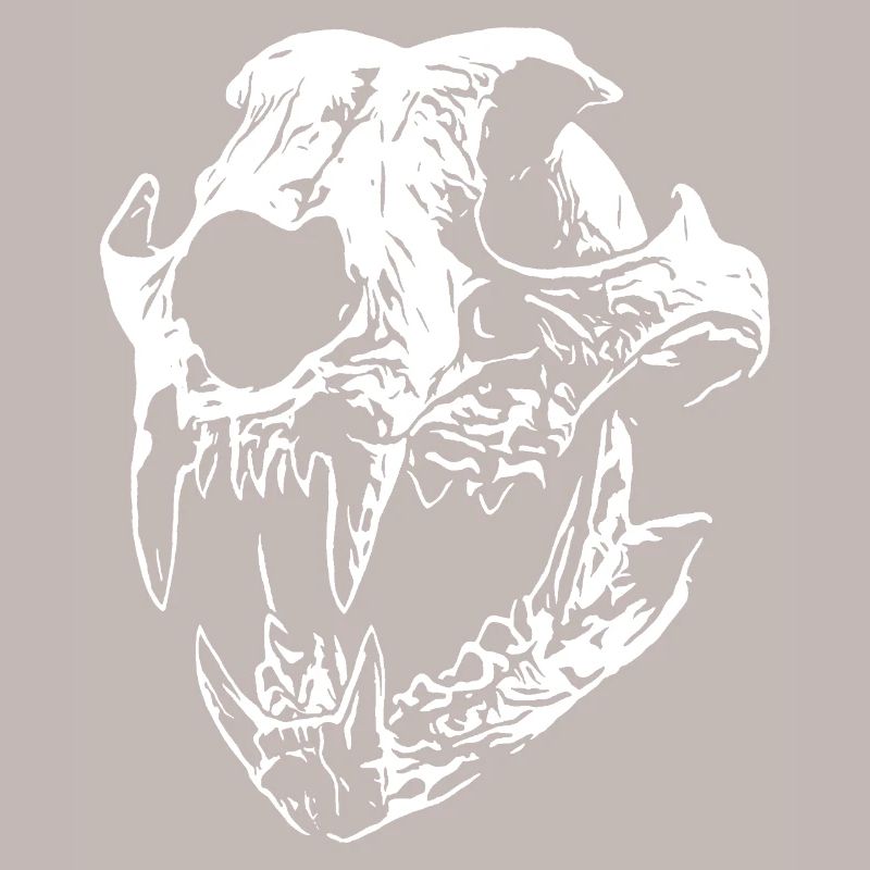 Smilodon skull with sharp teeth