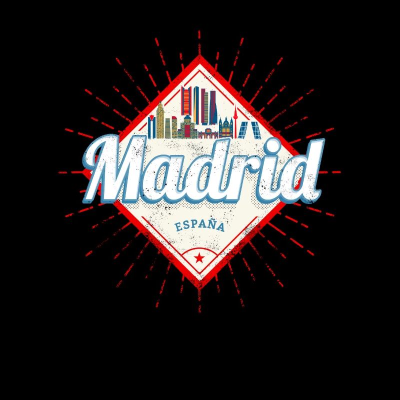 Madrid Capitale Espagne Rétro Skyline Souvenir