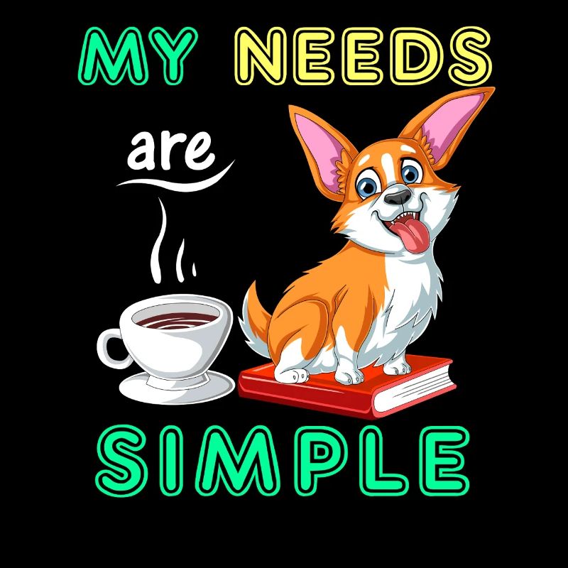 My Needs Are Simple Corgi Books and Coffee