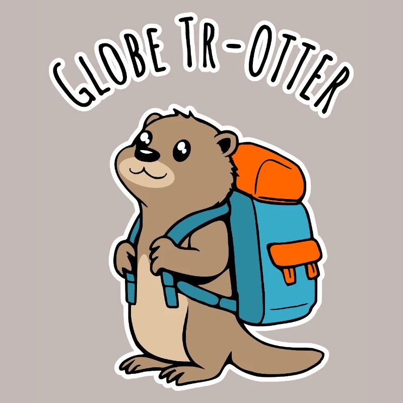 Ein Backpacker Otter auf Reisen ein Globe Tr-Otter