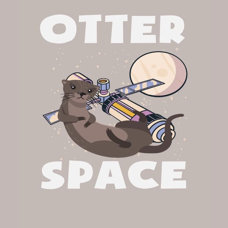Loutre de mer dessin animé jeu de mots sur l’espace