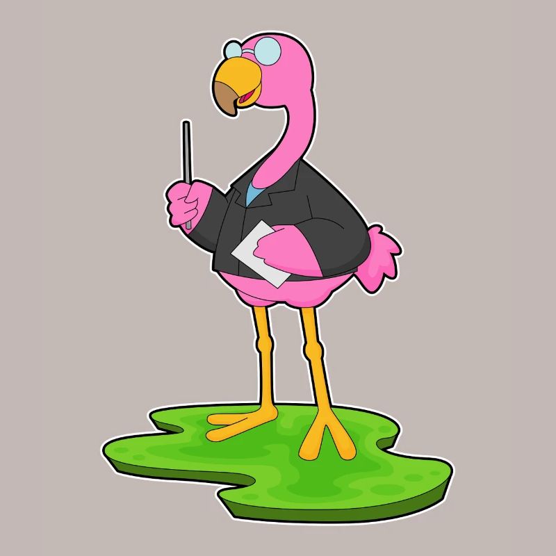 Flamingo Enseignant Pointage Bâton École