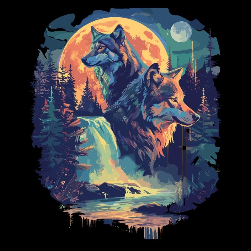 Retro Outdoor Wilderness Bear Trees