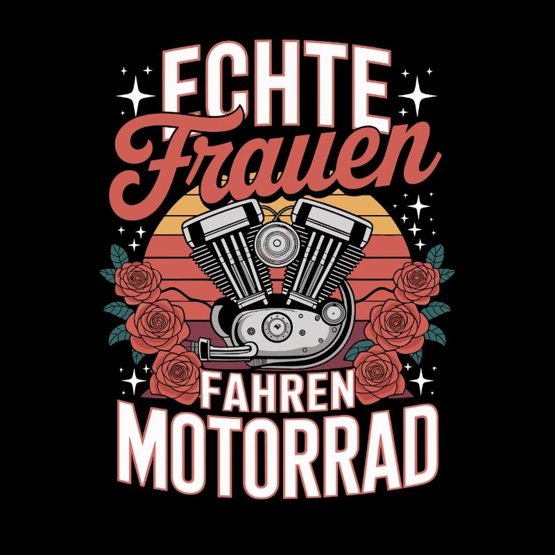 Real Women Riding Motorcycle Vintage Style Engine