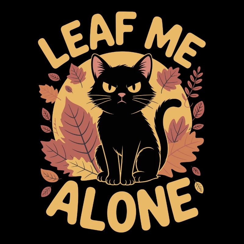 Chat Automne Drôle Laissez-moi tranquille